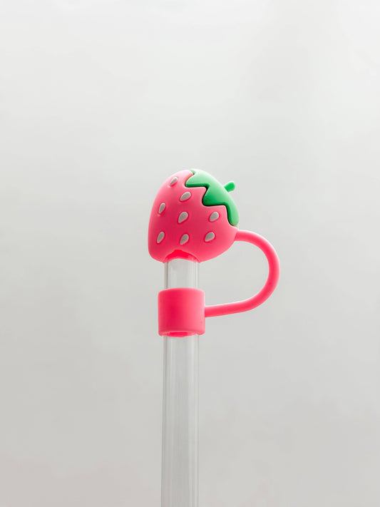 Pink Strawberry Straw Cover