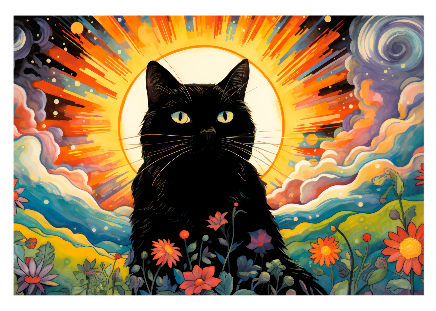 Zalyia Designs - Cosmic Feline Grace Greeting Card