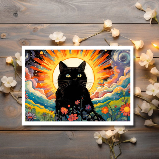 Zalyia Designs - Cosmic Feline Grace Greeting Card