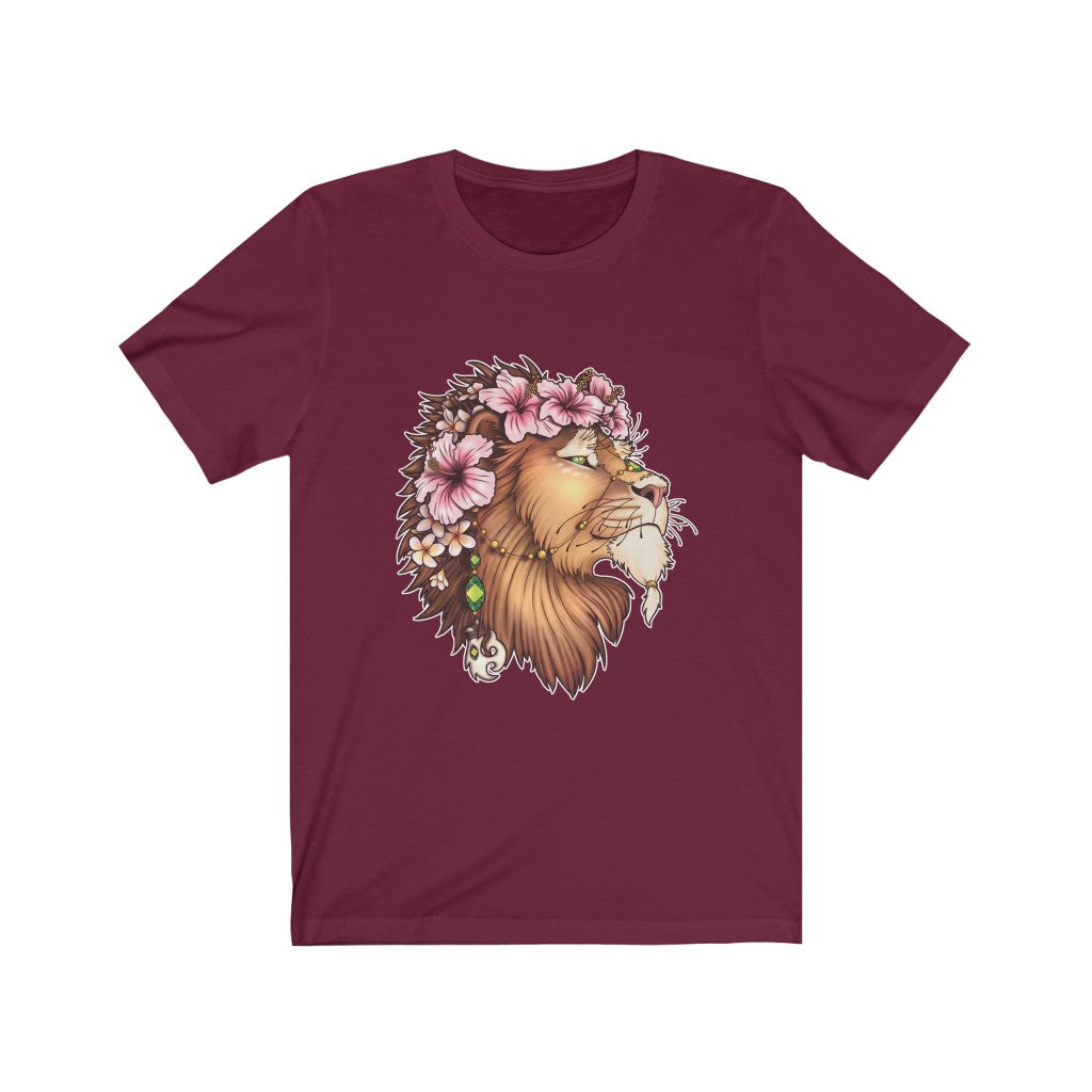 Flowered Hawaiian Hibiscus Lion T-shirt