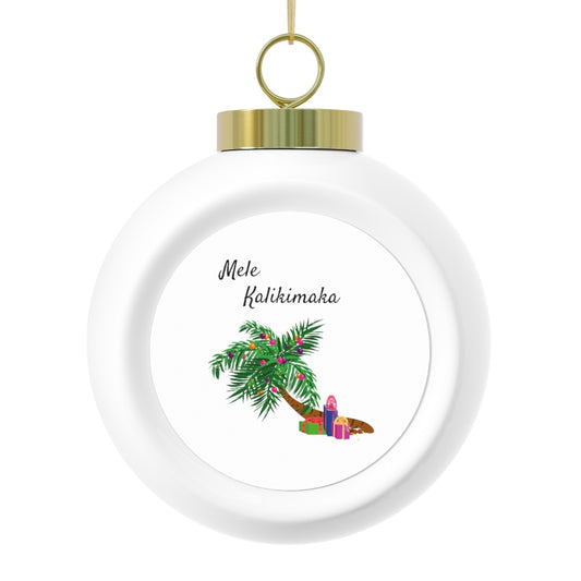 Mele Kalikimaka Palm Tree Christmas Ball Ornament