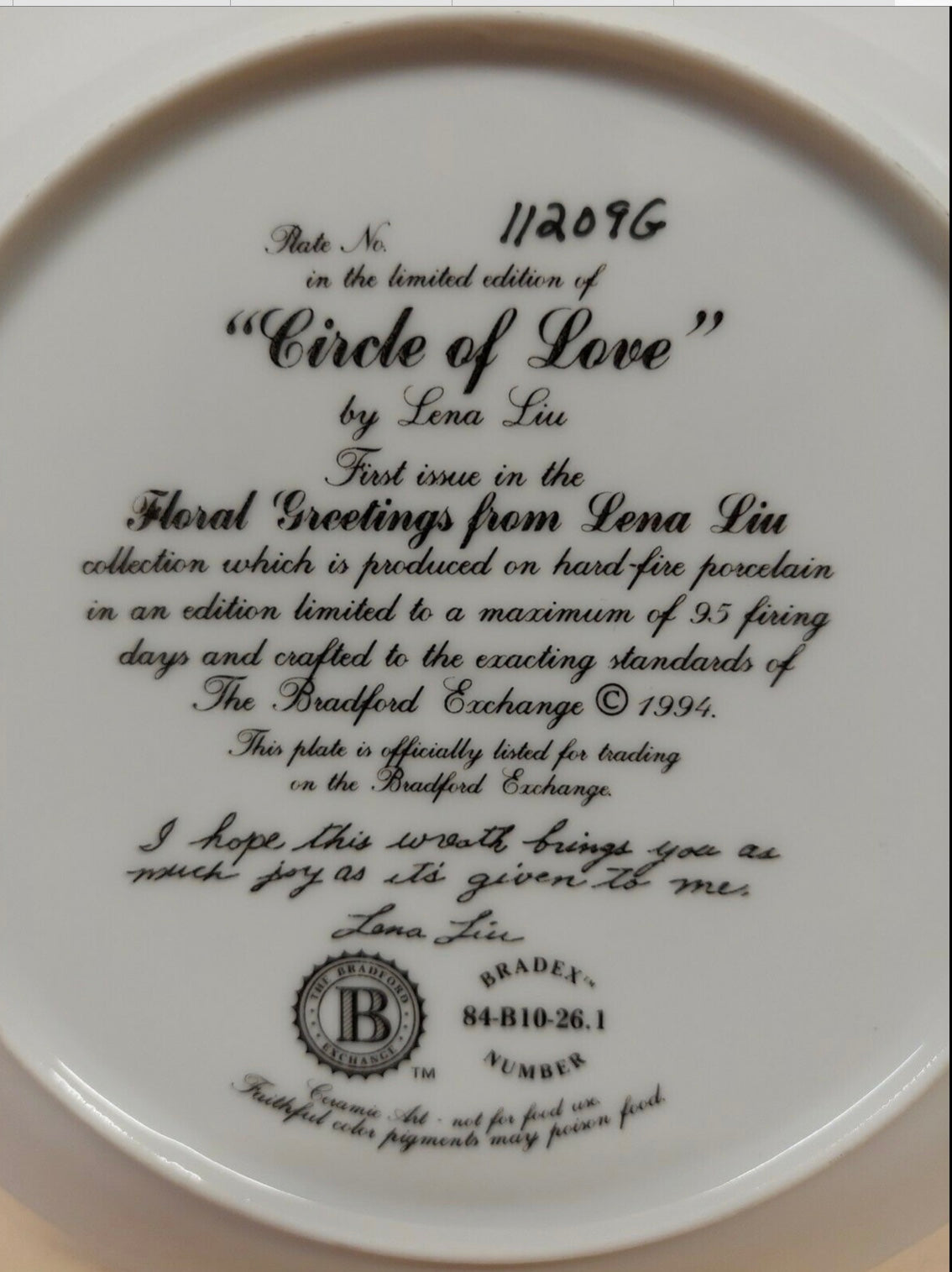 Circle of Love Floral Plate