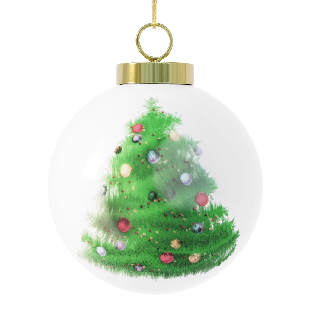 Mele Kalikimaka Palm Tree Christmas Ball Ornament
