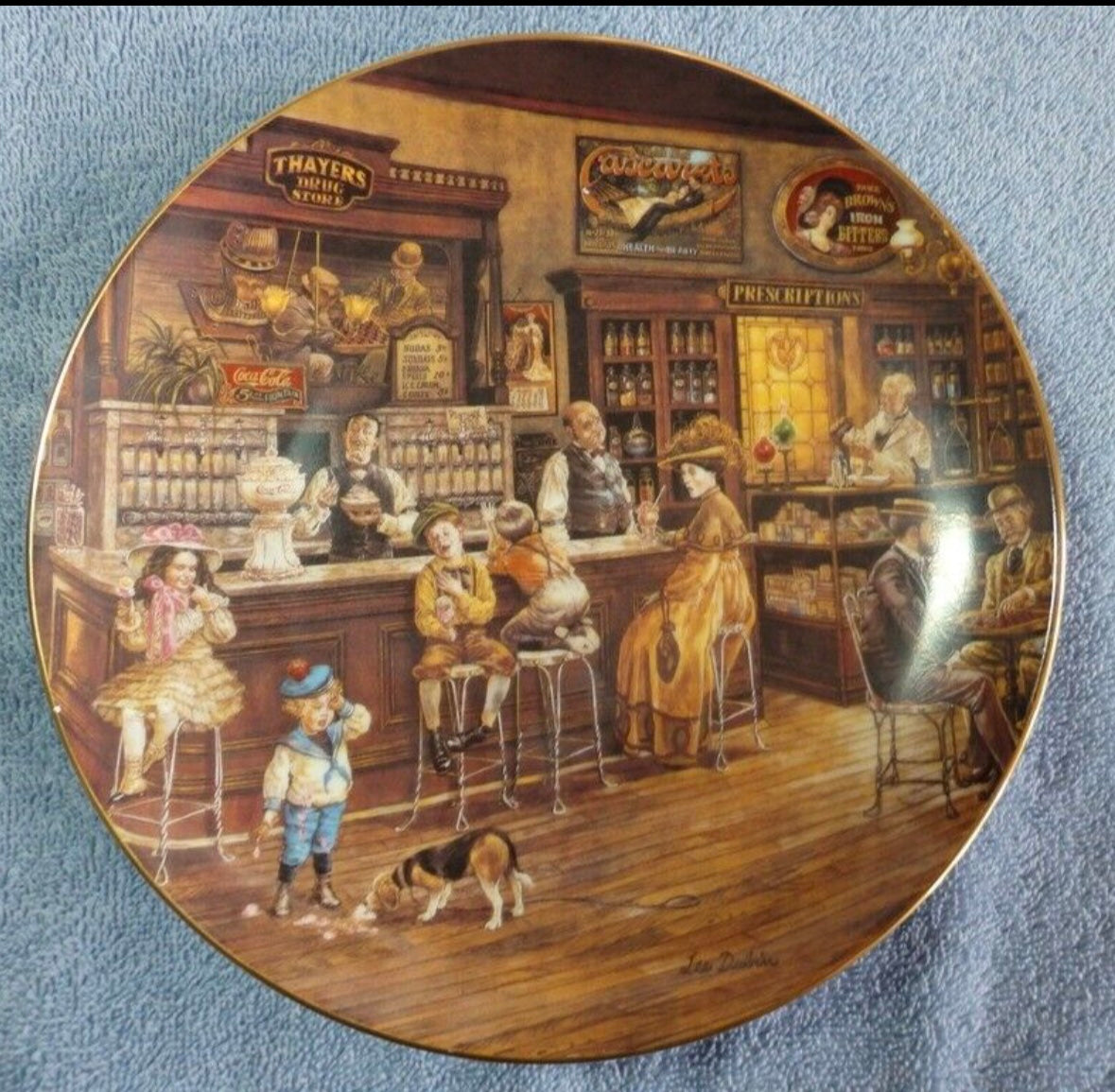 VINTAGE BRADFORD EXCHANGE Limited Edition "Soda Fountain" PLATE #4333A-