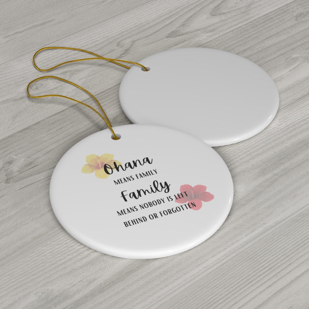 Ohana Christmas Ceramic Ornaments