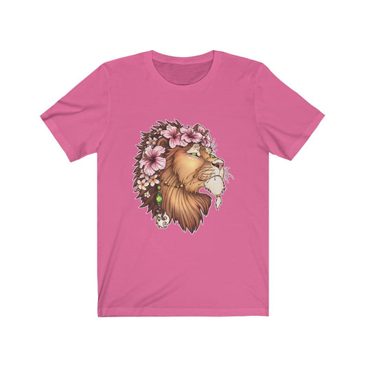 Flowered Hawaiian Hibiscus Lion T-shirt