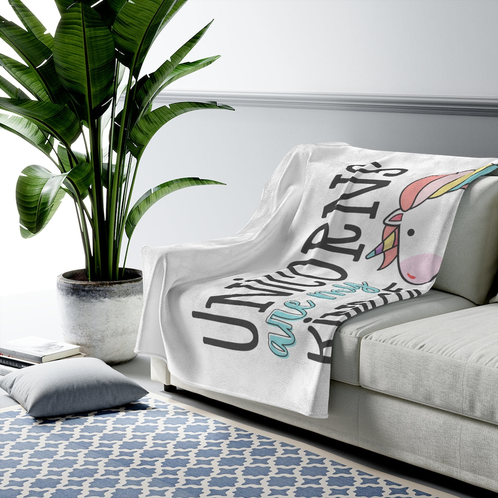 Velveteen Unicorn Plush Blanket