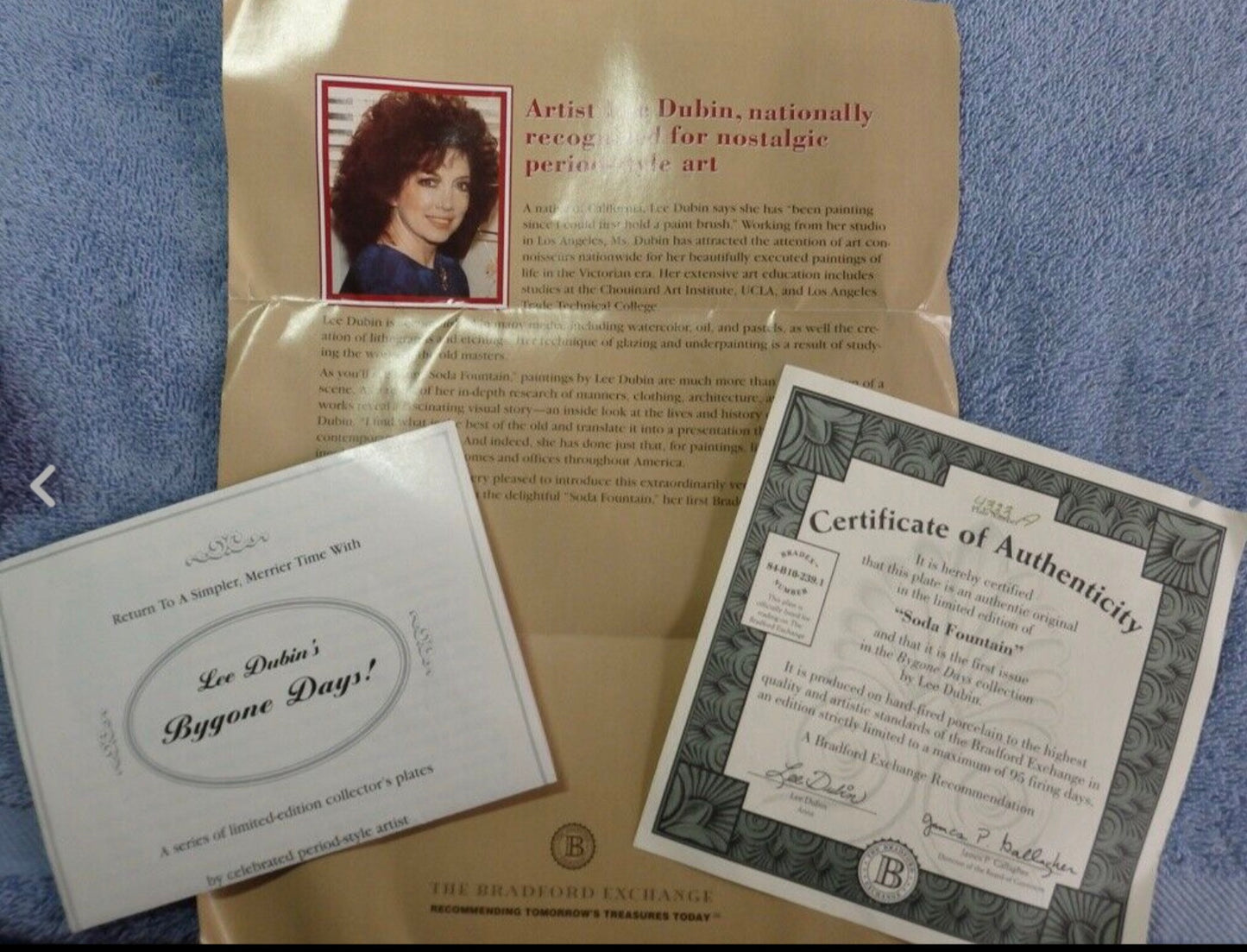 VINTAGE BRADFORD EXCHANGE Limited Edition "Soda Fountain" PLATE #4333A-