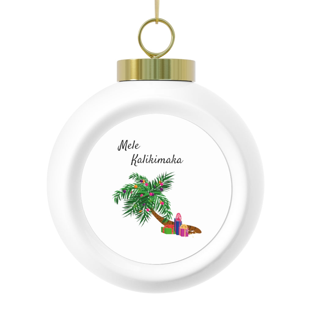 Mele Kalikimaka Palm Tree Christmas Ball Ornament