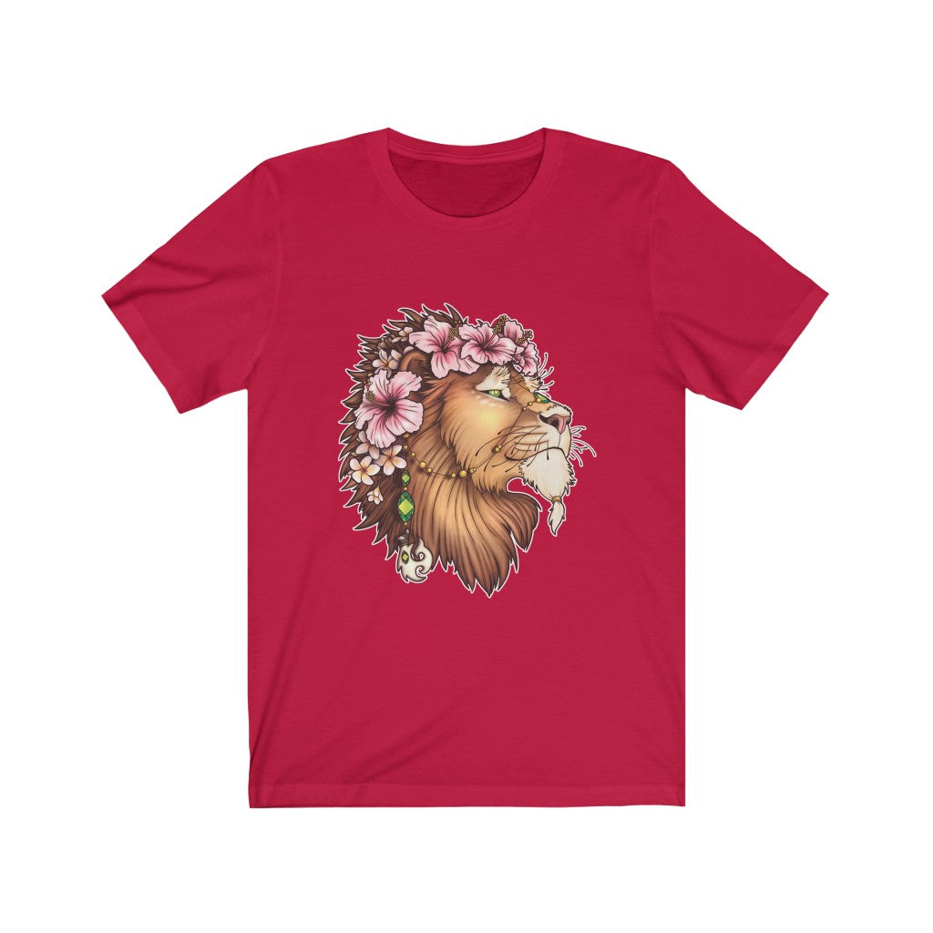 Flowered Hawaiian Hibiscus Lion T-shirt