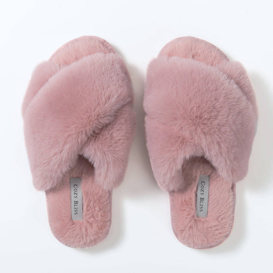 Fuzzy Pink Women's Faux Fur Slippers