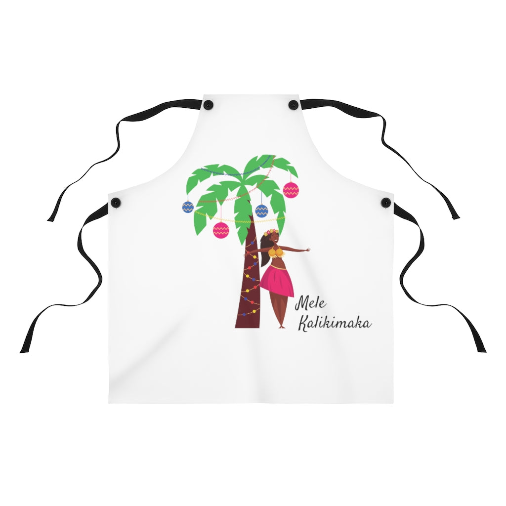 Mele Kalikimaka Christmas Luau Palm Tree Hawaii Apron