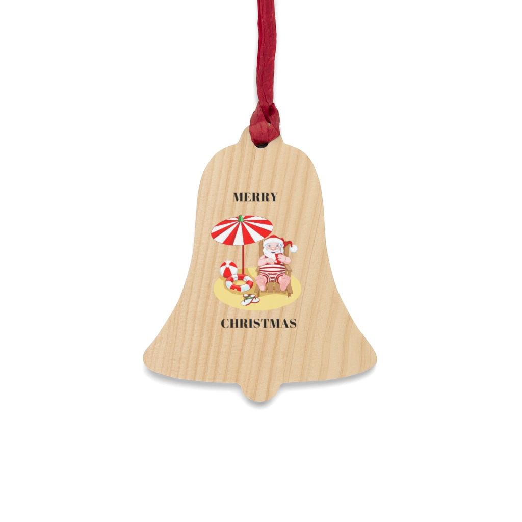 Merry Christmas Hawaii Beach Wooden Christmas Ornaments