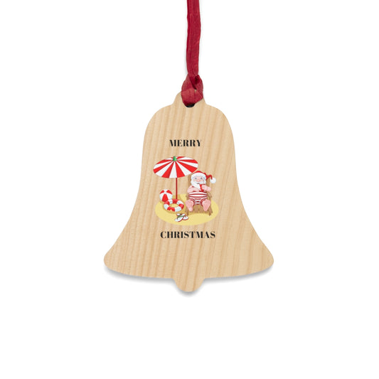 Merry Christmas Hawaii Beach Wooden Christmas Ornaments
