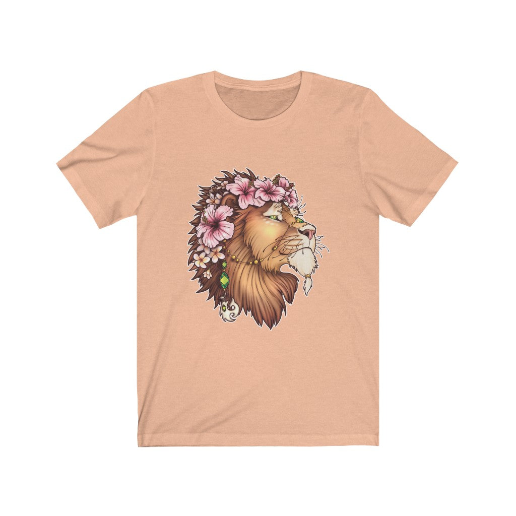 Flowered Hawaiian Hibiscus Lion T-shirt