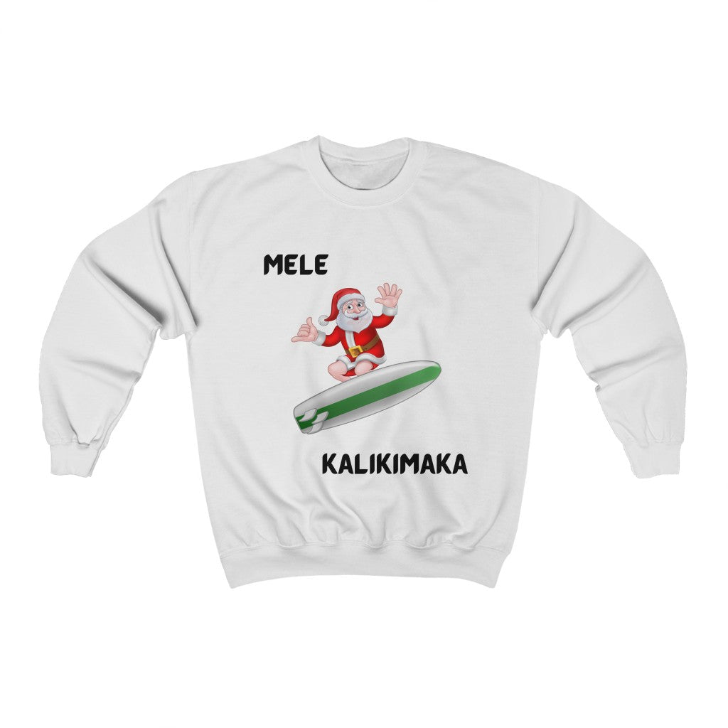 Surfing Santa Mele Kalikimaka Christmas Crewneck Sweatshirt