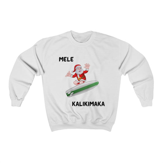 Surfing Santa Mele Kalikimaka Christmas Crewneck Sweatshirt