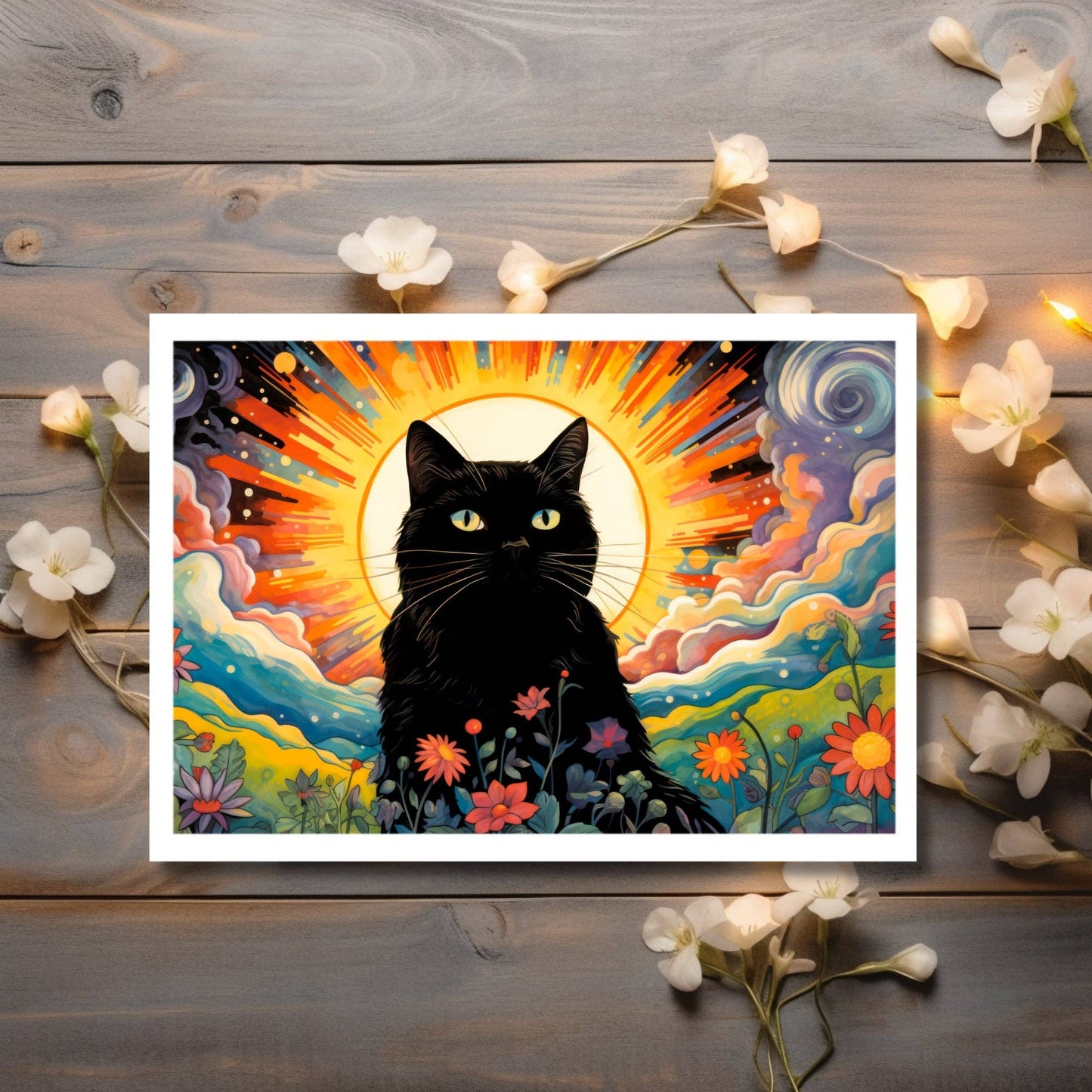Zalyia Designs - Cosmic Feline Grace Greeting Card