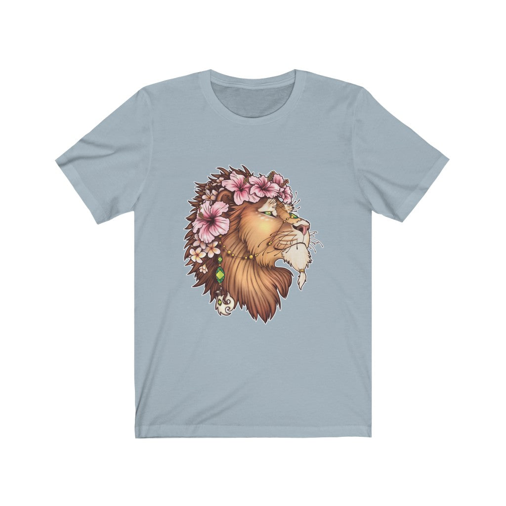 Flowered Hawaiian Hibiscus Lion T-shirt