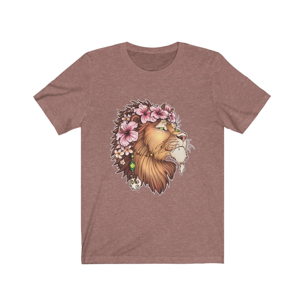 Flowered Hawaiian Hibiscus Lion T-shirt