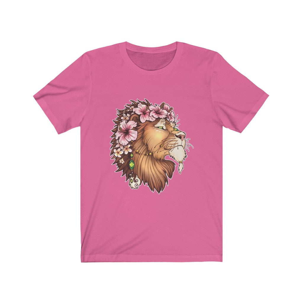 Flowered Hawaiian Hibiscus Lion T-shirt