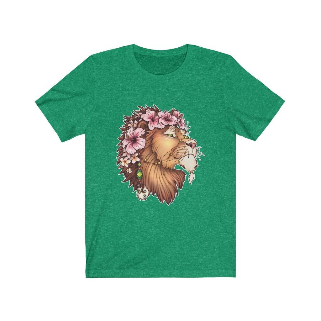 Flowered Hawaiian Hibiscus Lion T-shirt
