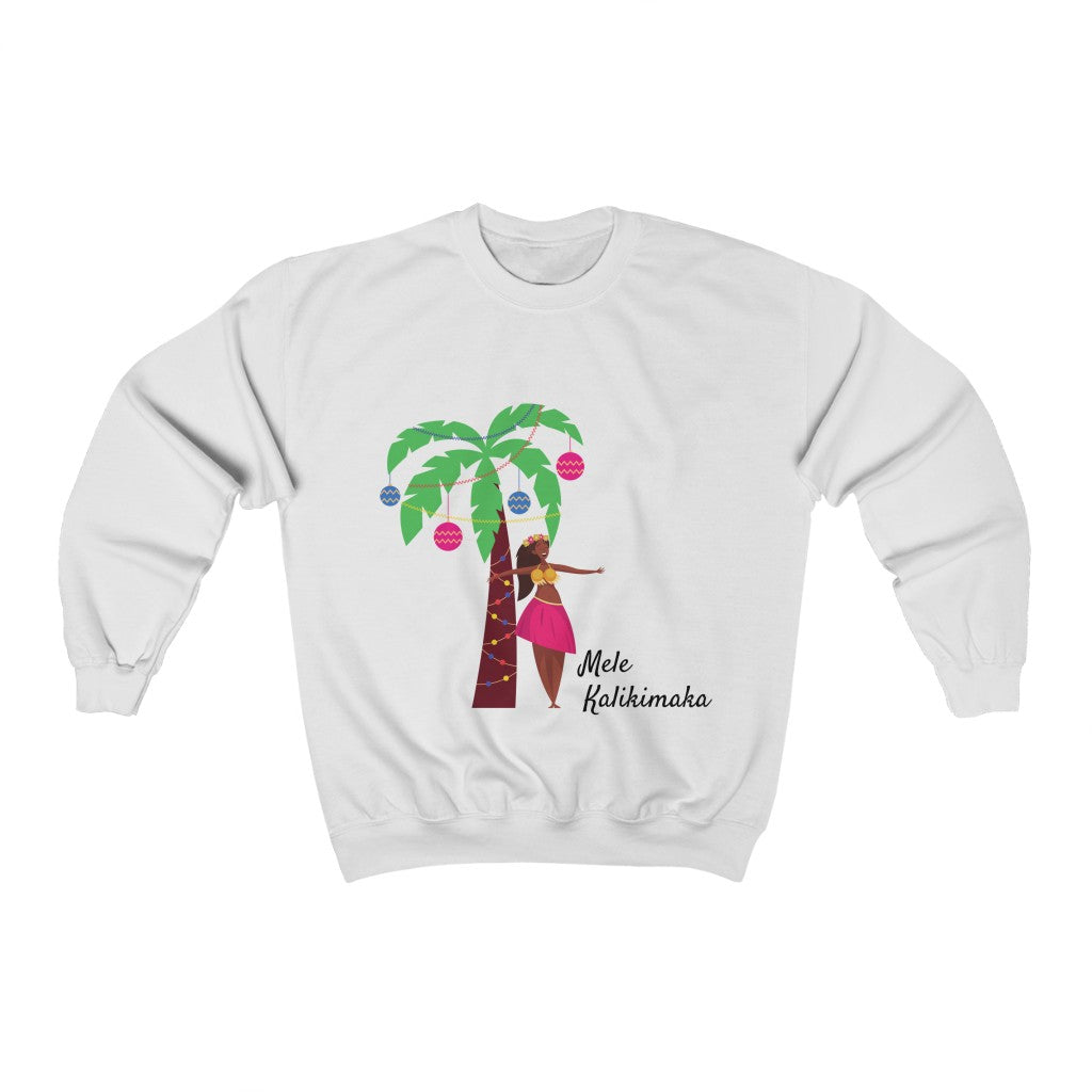 Mele Kalikimaka Christmas Luau Palm Tree Hawaii Crewneck Sweatshirt