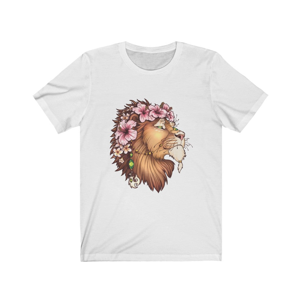 Flowered Hawaiian Hibiscus Lion T-shirt