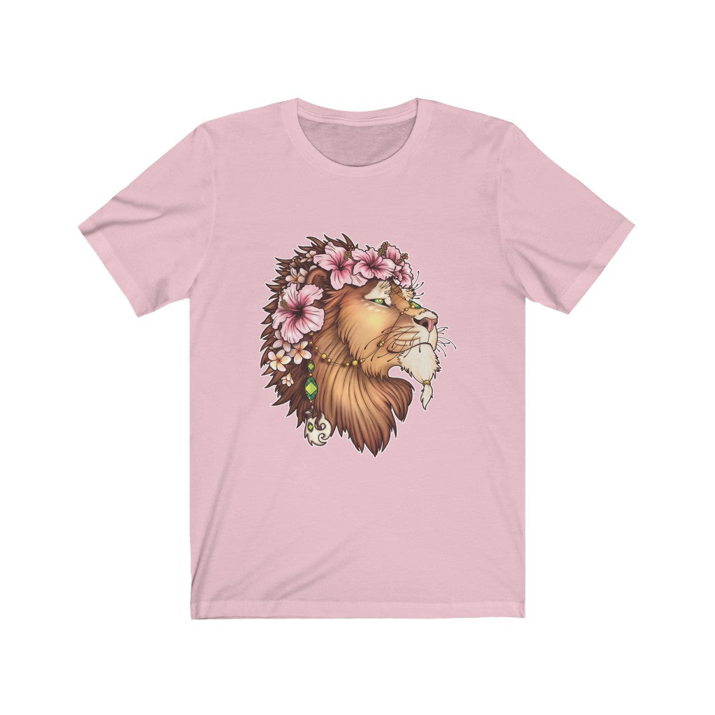 Flowered Hawaiian Hibiscus Lion T-shirt
