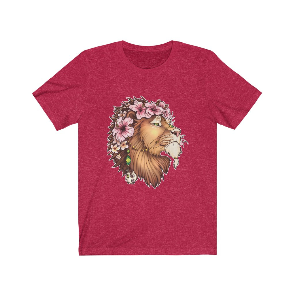 Flowered Hawaiian Hibiscus Lion T-shirt