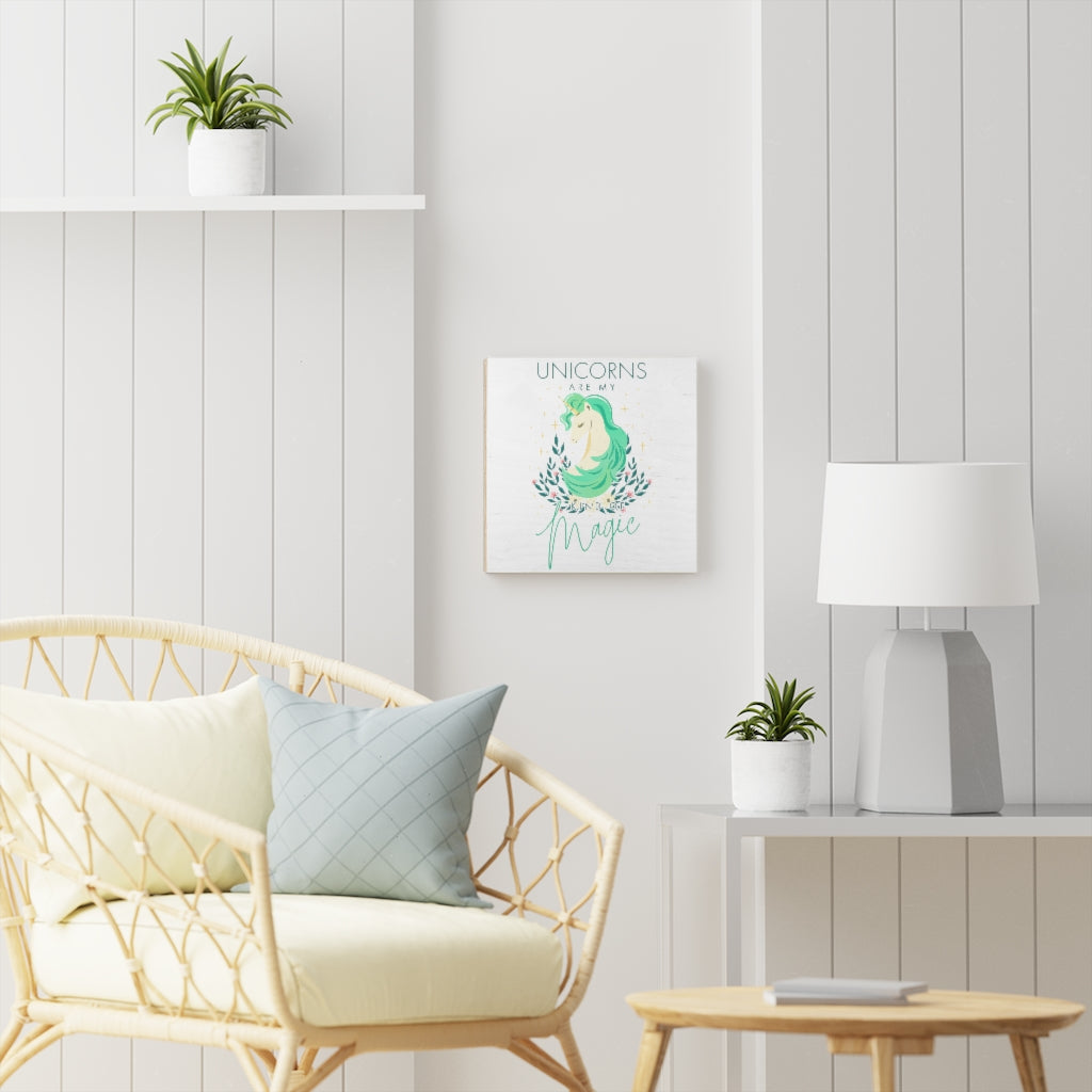 Unicorn Wood Canvas